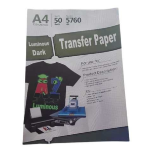 PAPEL TRANSFER INKJET FLUORESCENTE PARA ALGODON TAMAÑO A4