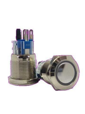 PULSADOR METALICO 250VAC 15AMP DIAMETRO 5/8 30MM DE LARGO 5 PINES SIN LUZ