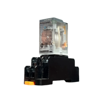 RELAY SCHNEIDER 8 PINES 24VCD 5A/250VAC CON BASE MAQUINA VIBRATORIA