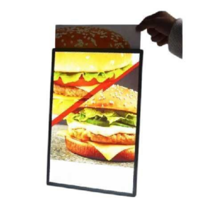 PANEL LED PUBLICITARIO A2 43X60 CM BORDE NEGRO PARA PARED