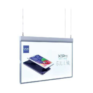 PANEL LED PUBLICITARIO 60X35 CM COLGANTE DOBLE LADO BORDE PLATEADO