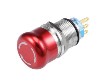 BOTON O INTERRUPTOR DE EMERGENCIA METALICO 250VAC 16AMP 6 PINES 