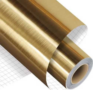 ROLLO VINIL AUTOADHESIVO INSIGN METALICO CEPILLADO DORADO 122CM X 25M