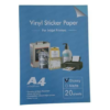 ADHESIVO BLANCO PERLA BRILLOSO IMPERMEABLE PET INKJET A4