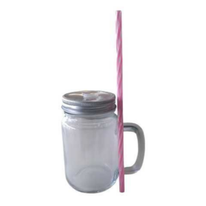 JARRO SUB TRANSPARENTE 16OZ CON TAPA DE ALUMINIO Y SORBETE