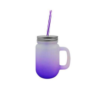 JARRO SUB VIDRIO DEGRADADO MORADO 16OZ TAPA DE ALUMINIO Y SORBETE